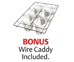 Wire caddy holding 6 cups