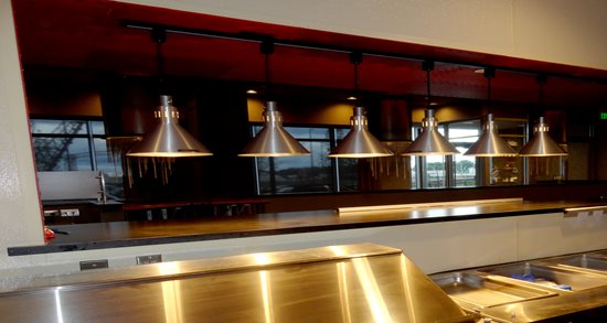 Ken Stewart's East Bank kitchen line and heat lamps