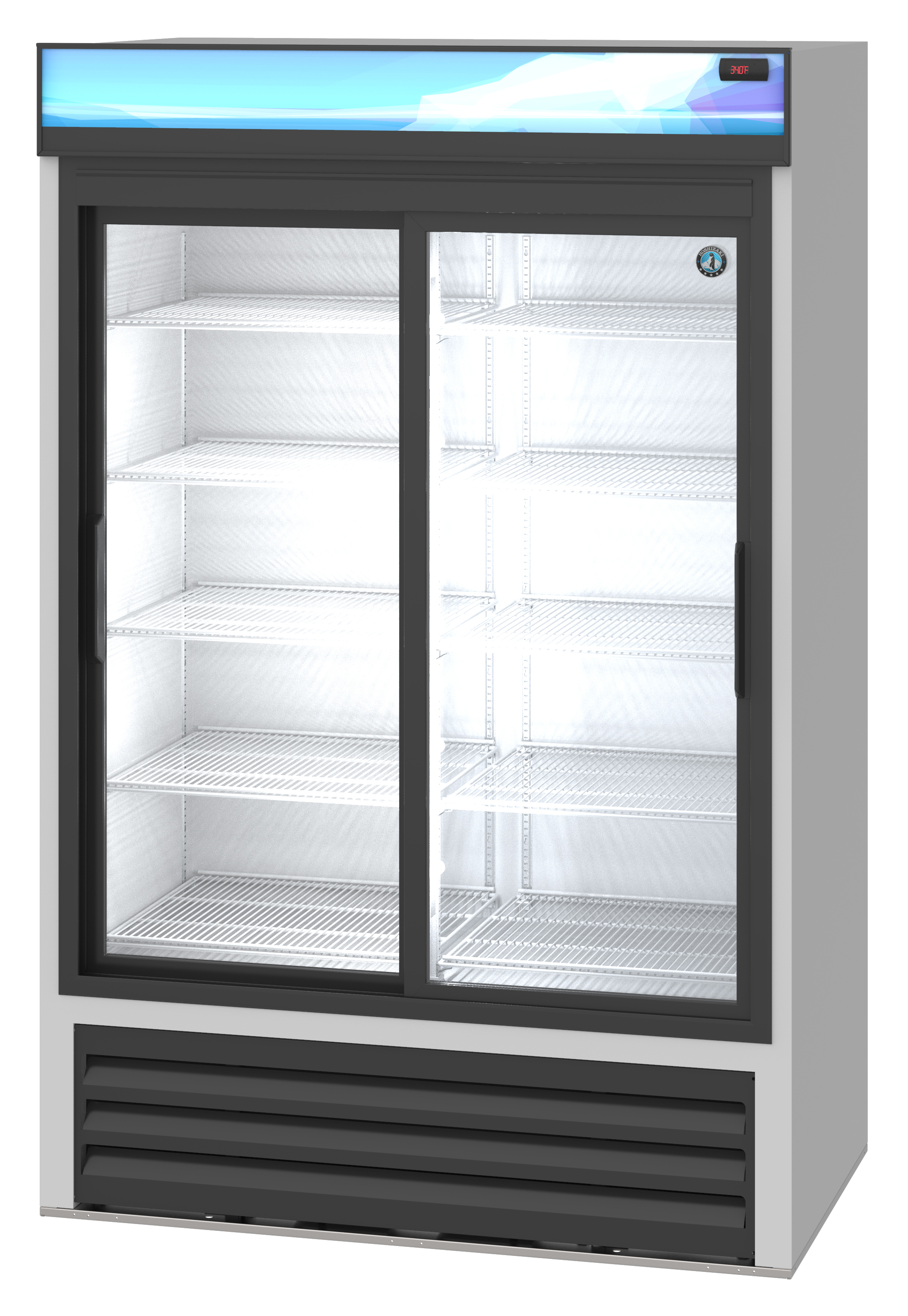 RM-45-SD, Refrigerator, Two Section Glass Door Merchandiser