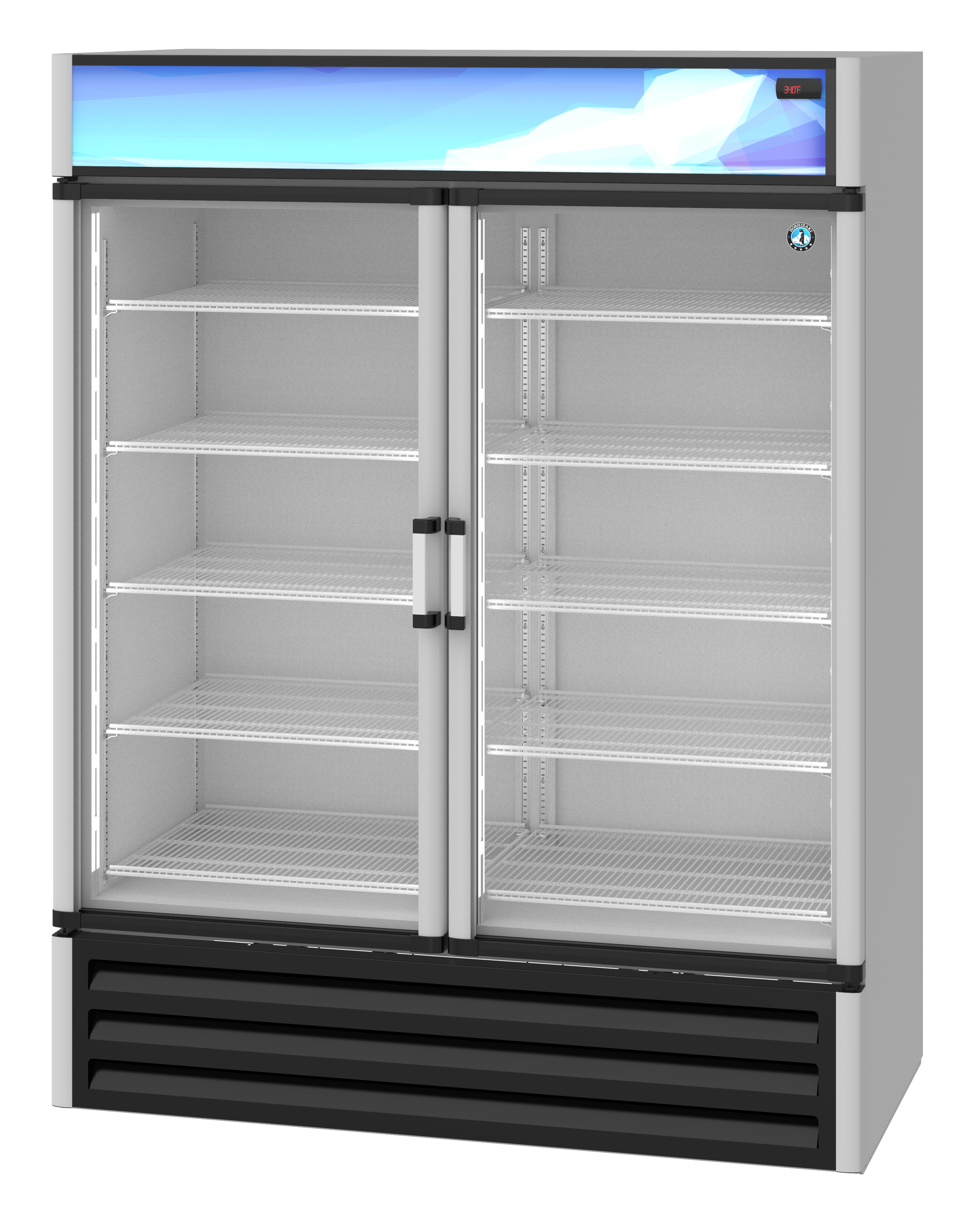 RM-49, Refrigerator, Two Section Glass Door Merchandiser