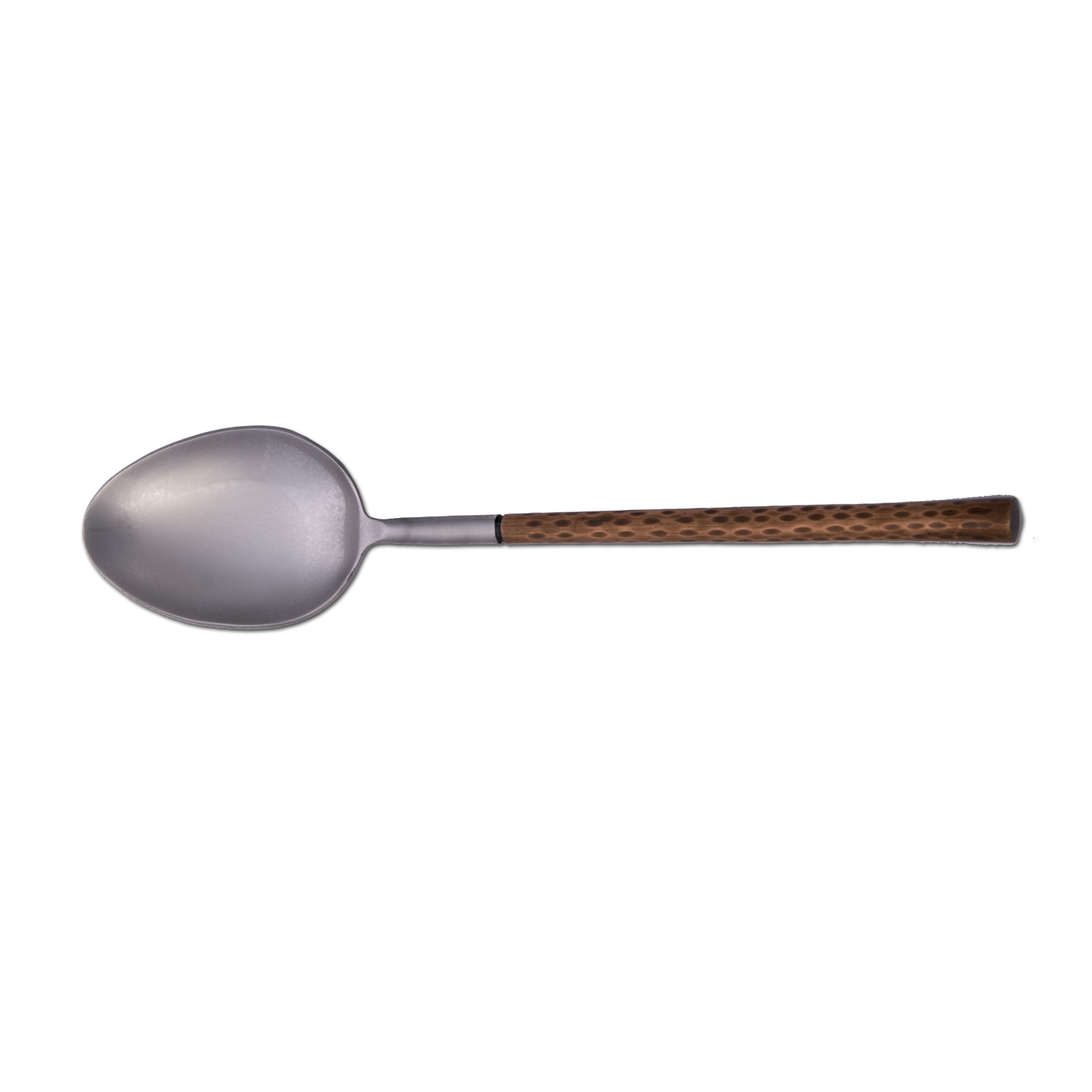 Arcata, Solid Serving Spoon, Hammered Copper Handle