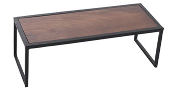 Arcata, Rectangular Riser w/ Wood Top, 12 3/4" x 5 3/4" x 3", Matte Black Frame