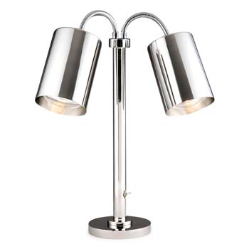 Steelite DW Haber Tempo Heat Lamp Stainless Steel, Portable Heat Lamp Tempo Cylindrical Shade Double Heads