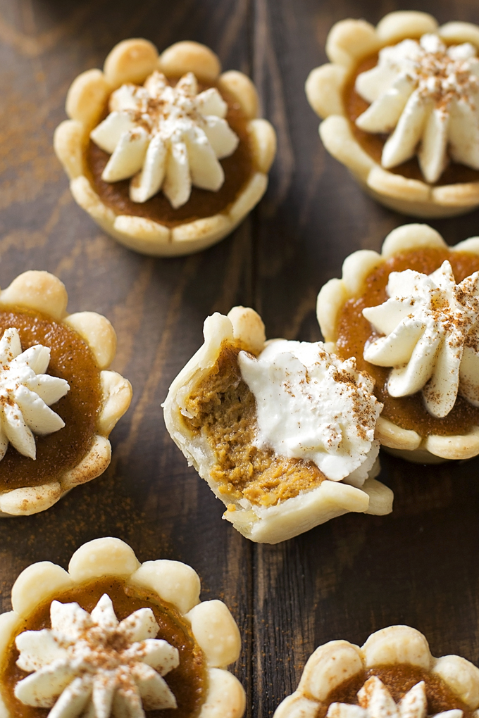 Muffin tin with mini pumpkin pies