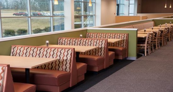 Intelligrated corporate dining cafe booths