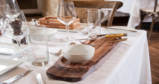 Cibréo Italian Kitchen dining room tabletops, silverware, flatware