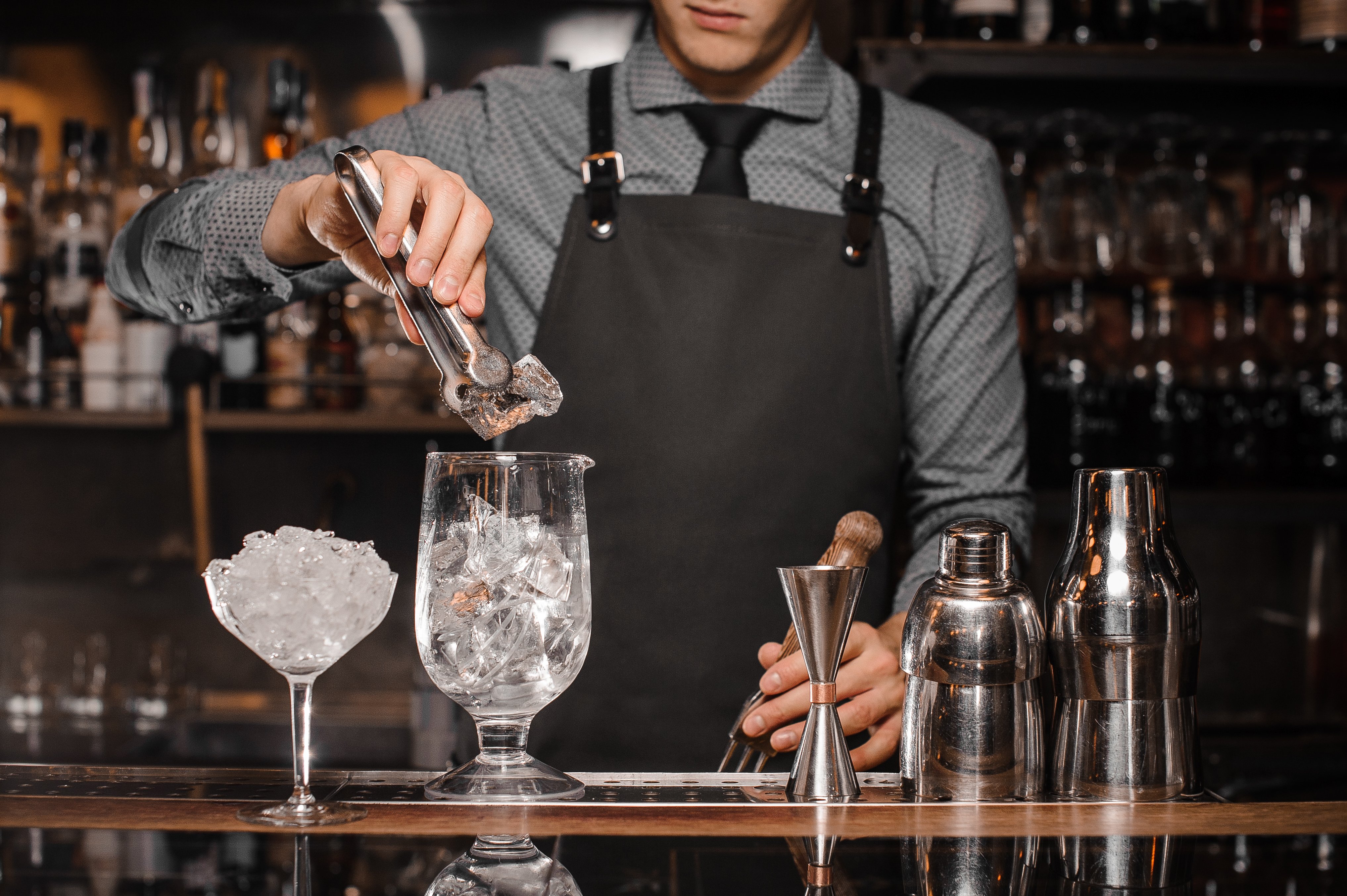 Bartender mixing a drink