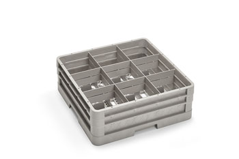 Culinary Essentials Glass Rack, (9) Compartment, Square, 6 3/8
