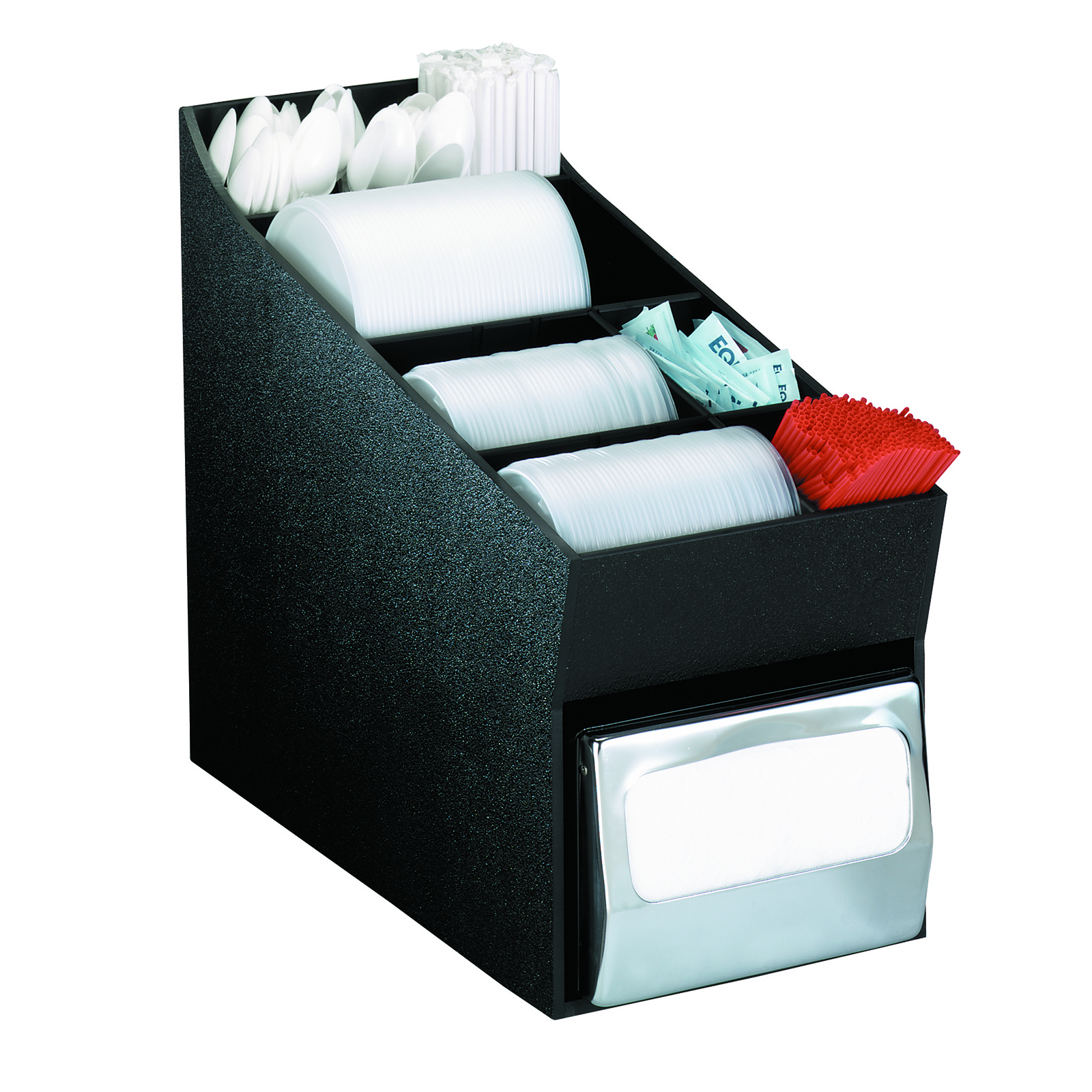 WLO-1B Dispense-Rite Lid, Straw and Condiment Organizer, wide