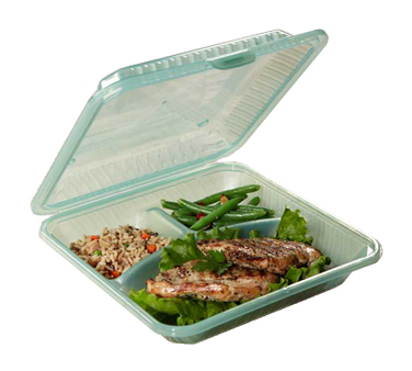 G.E.T. Enterprises EC-06-1-CL Carry Take Out Container, Plastic