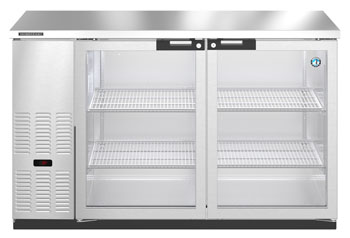 HBB-2G-LD-59-S, Refrigerator, Two Section, Stainless Steel Back Bar Back Bar, Glass Doors