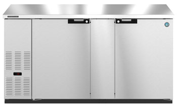 HBB-3-69-S, Refrigerator, Two Section, Stainless Steel Back Bar Back Bar, Solid Doors
