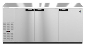 HBB-3-80-S, Refrigerator, Three Section, Stainless Steel Back Bar Back Bar, Solid Doors