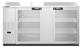 HBB-3G-LD-69-S, Refrigerator, Two Section, Stainless Steel Back Bar Back Bar, Glass Doors