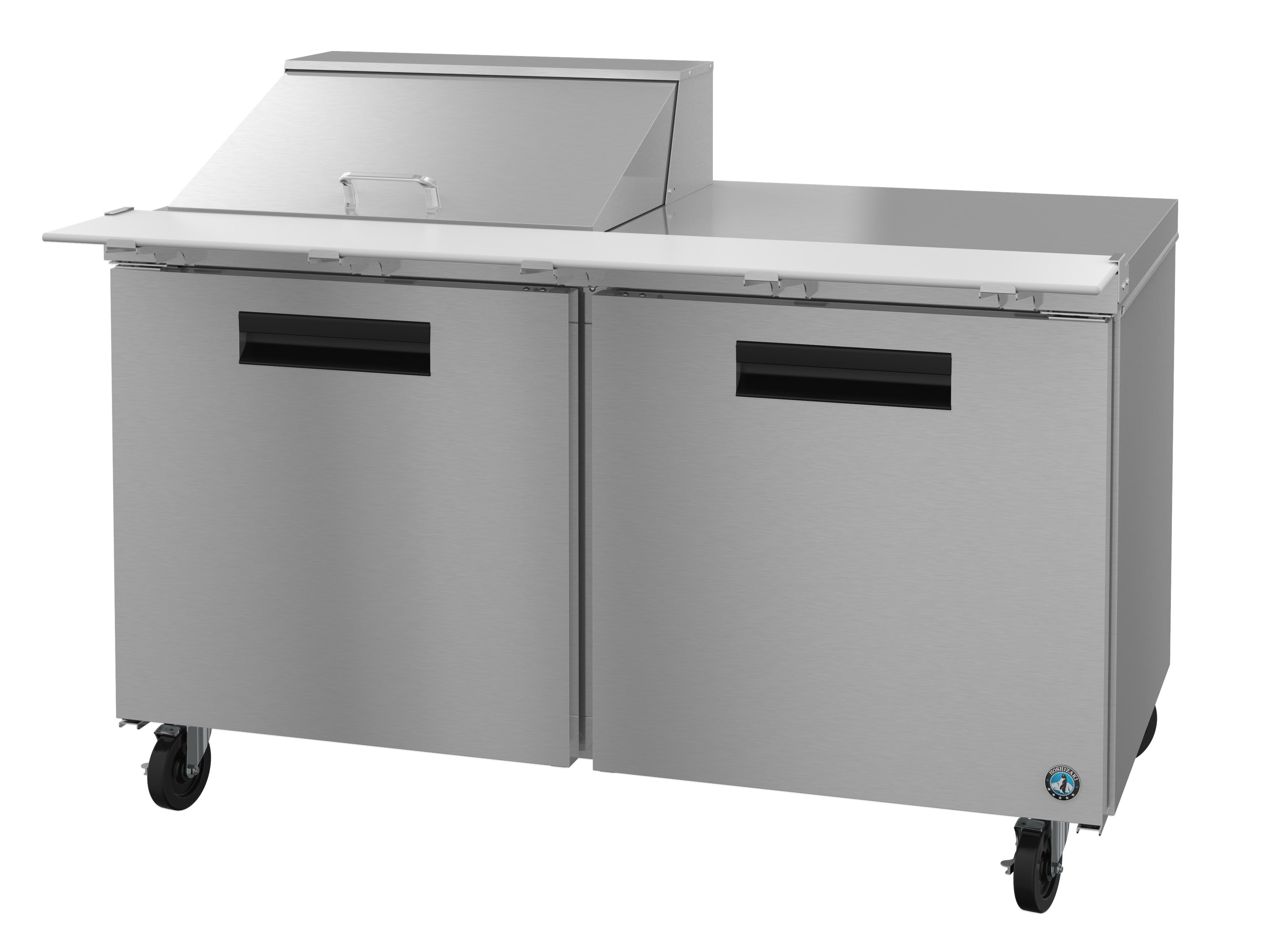 CRMR60-12M, Refrigerator, Two Section Mega Top Prep Table, Stainless Doors