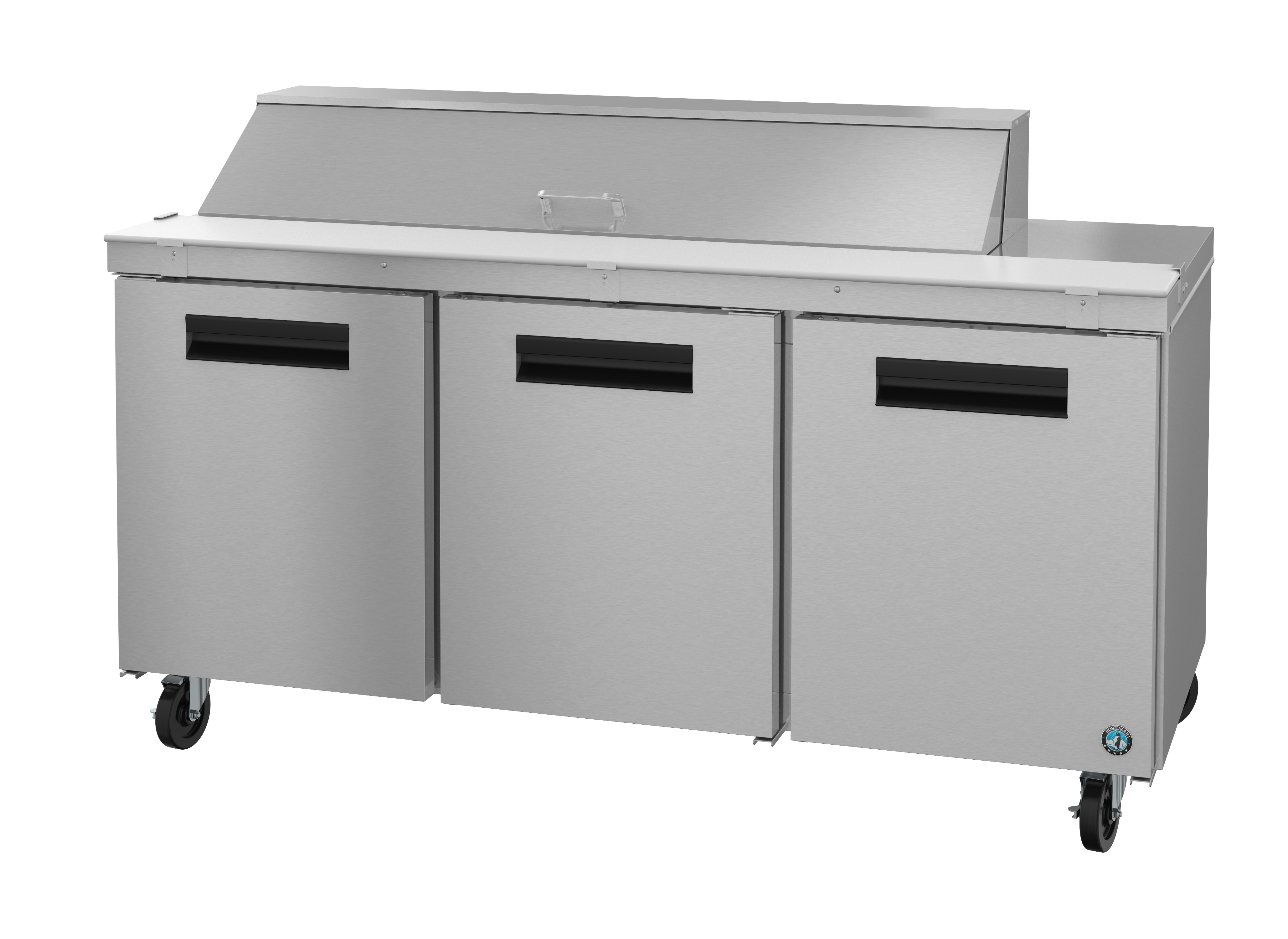 CRMR72-16, Refrigerator, Three Section Sandwich Prep Table, Stainless Doors