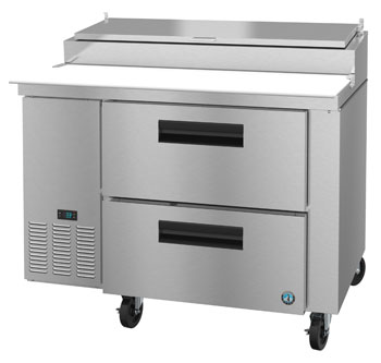 PR46A-D2, Refrigerator, Single Section Pizza Prep Table, Stainless Drawers