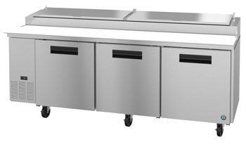 PR93A, Refrigerator, Three Section Pizza Prep Table, Stainless Doors