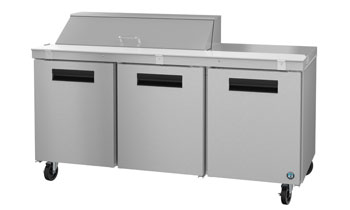 SR72A-12, Refrigerator, Three Section Sandwich Prep Table, Stainless Doors