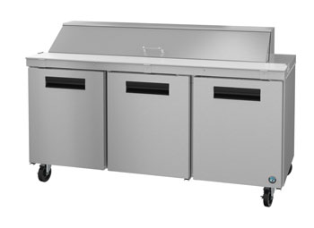SR72A-18, Refrigerator, Three Section Sandwich Prep Table, Stainless Doors