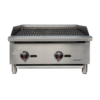 24" Gas Countertop Charbroiler, w/ 2 Burners