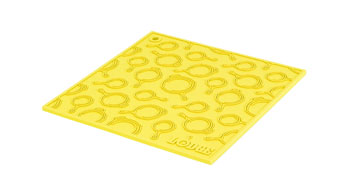 Lodge AS7SKT21 7 Inch Square Silicone Skillet Pattern Trivet, Yellow