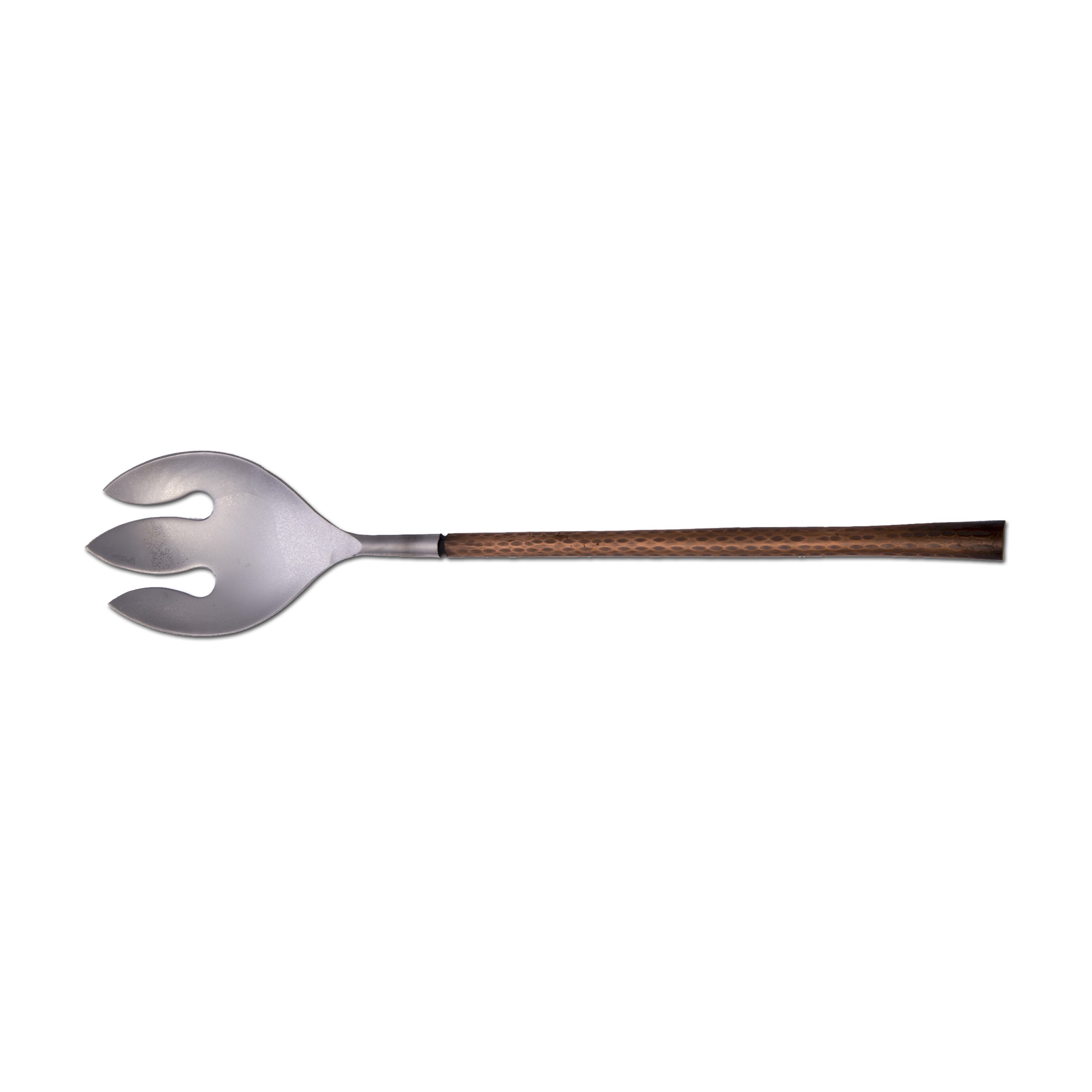 Arcata, Notched Serving Spoon, Hammered Copper Handle