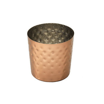 Arcata, French Fry Cup, 10 oz, 3 1/2"H, Hammered S/S, Copper, Mirror Finish
